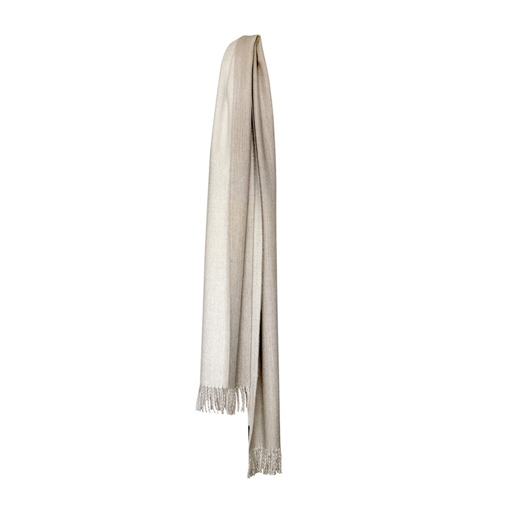 Elvang Denmark His & Her Scarf In Beige/White 30x200cm In 100% Baby Alpaca Wool
