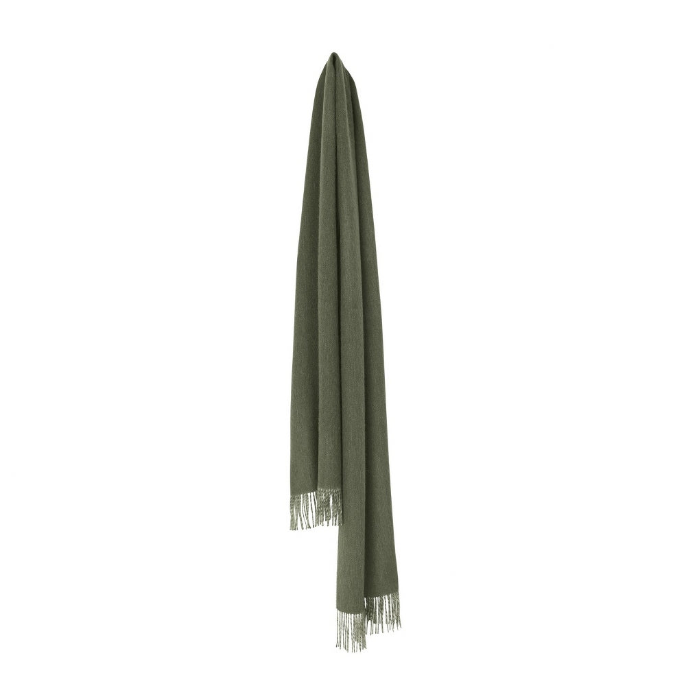 Elvang Denmark His & Her Scarf In Army/Light Green 30x200cm In 100% Baby Alpaca Wool