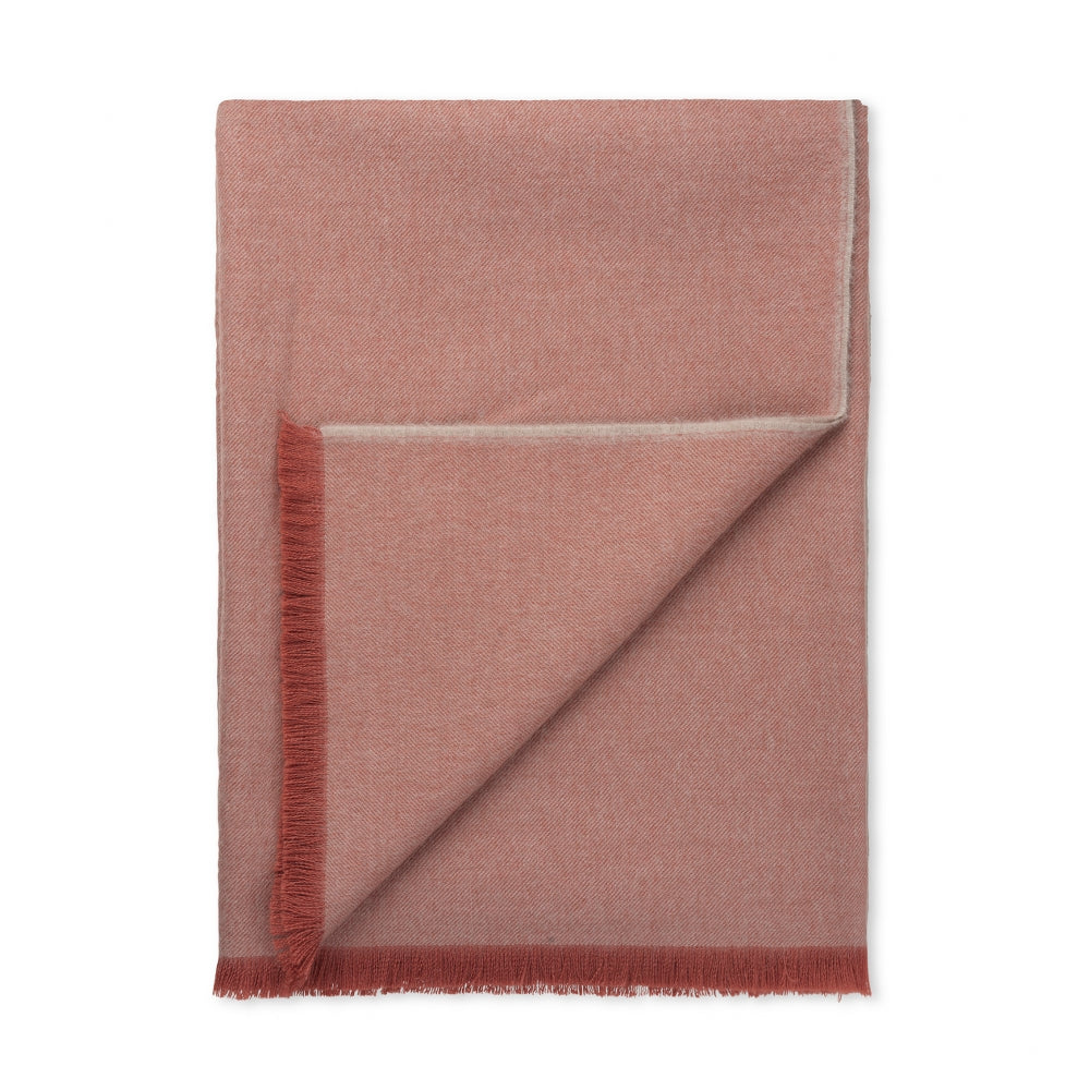 Elvang Denmark Skyfall Throw In Rusty Red In 100% Baby Alpaca Wool 130x190cm