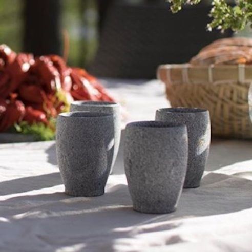 Hukka Shot and Schnapps Glasses Set of 2 Snapsikivi Design Carelian Soapstone