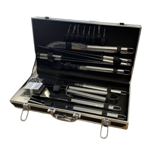 Leopold Vienna Bbq Barbecue Case Complete With 18 Pieces In Stainless 