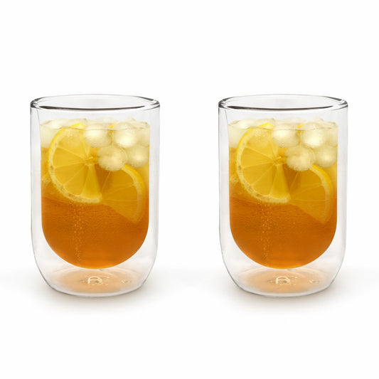 Bredemeijer Double Wall Glass Tumbler for Coffee or Tea Small 290ml No Handle in a Set of 2