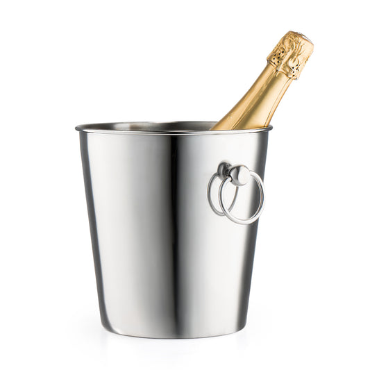 Leopold Vienna Bottle Cooler Ice Bucket For Champagne Classic Design In Polished Stainless Steel