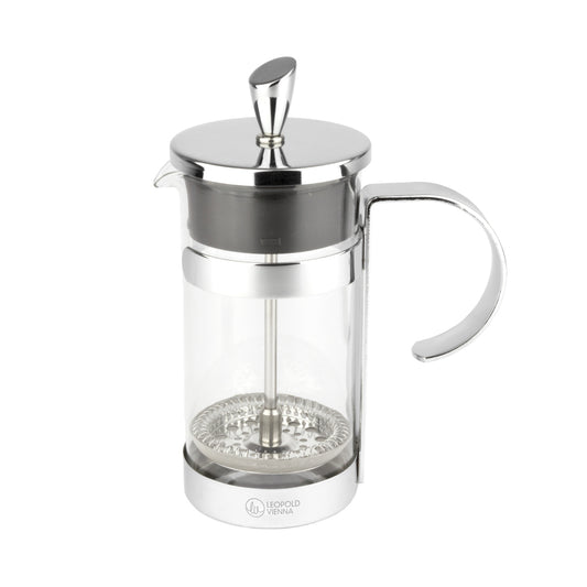 Leopold Vienna Cafetiere Coffee & Tea Maker Luxe 350ml Borosilicate Glass Body With Stainless Steel Holder