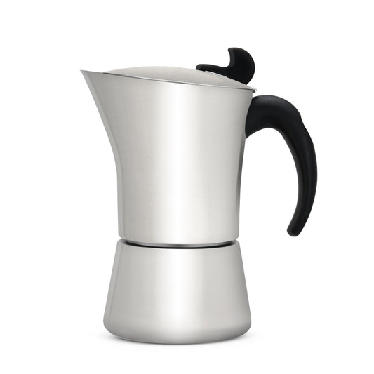 Leopold Vienna Espresso Coffee Maker Ancona Design 300ml (6 cup) In Brushed Stainless Steel