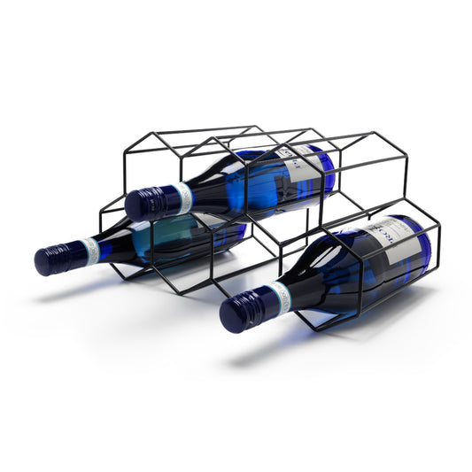Leopold Vienna Wine Rack To Hold 7 Bottles Stainless Steel In Black