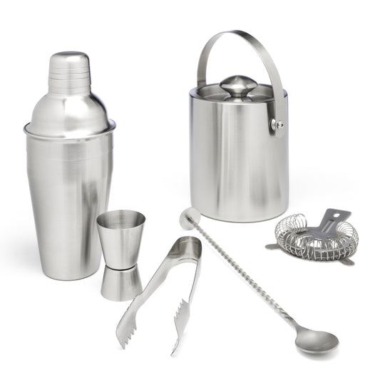 Leopold Vienna Cocktail Making Bar Set With 6 Pieces In Polished Stainless Steel