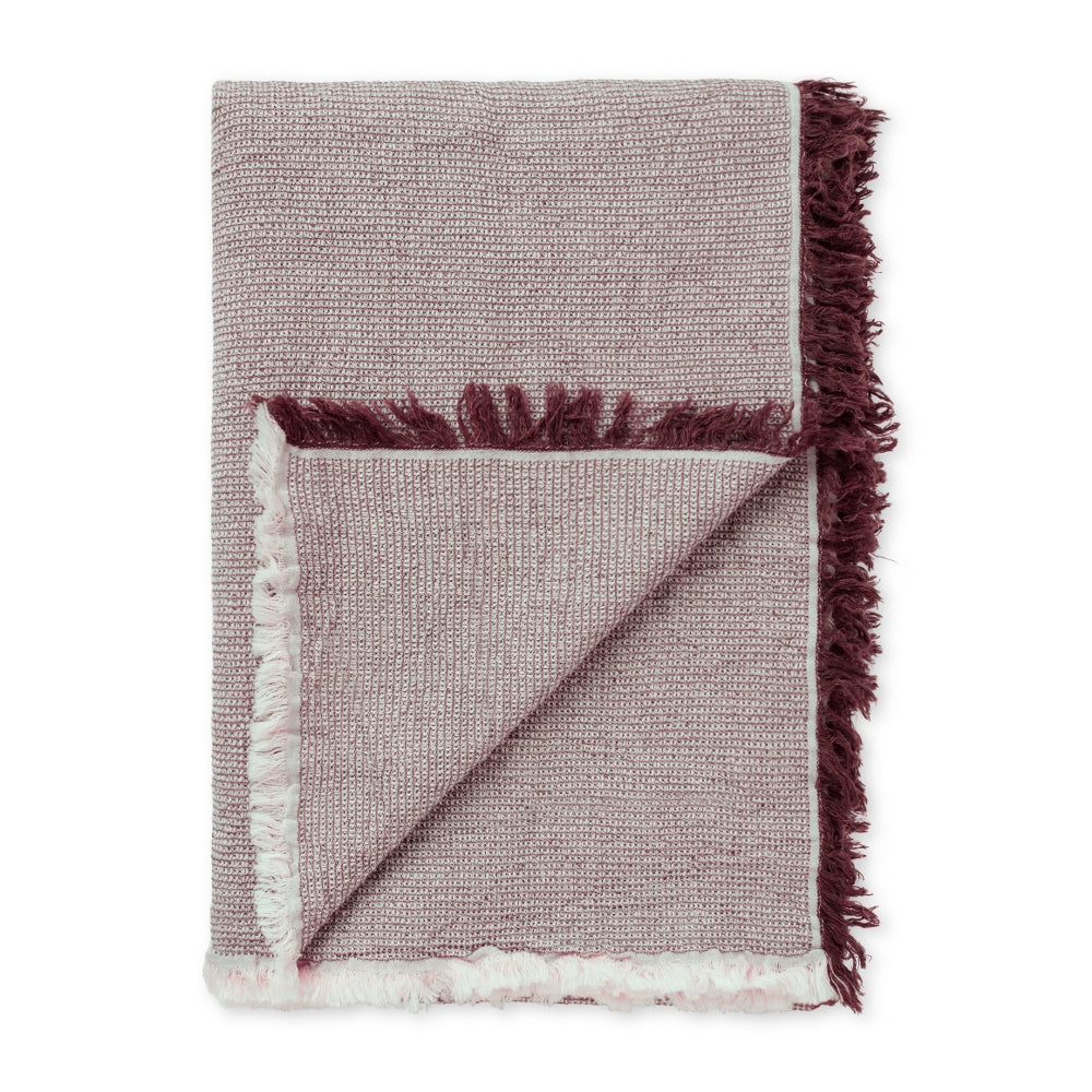 Elvang Denmark Daisy Throw In Light Plum In Organic Cotton & Linen 130x180cm