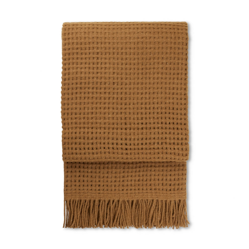 Elvang Denmark Basket Throw In Camel In 35% Baby Alpaca & 35% Sheep Wool 130x200cm