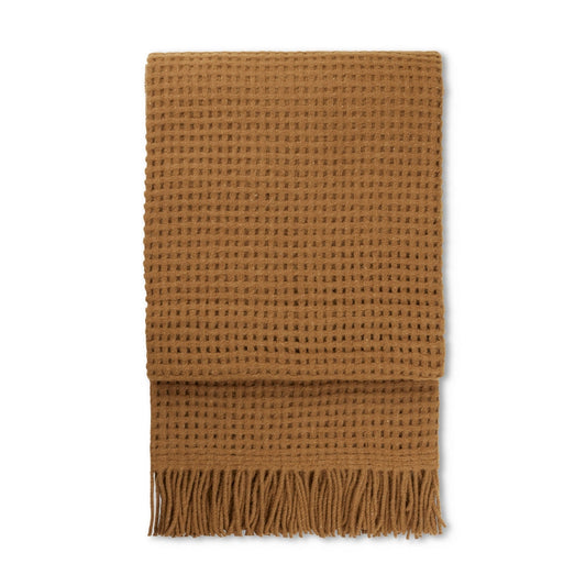 Elvang Denmark Basket Throw In Camel In 35% Baby Alpaca & 35% Sheep Wool 130x200cm