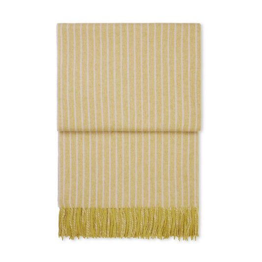 Elvang Denmark Stripes Throw In Light Yellow In 50% Alpaca & 40% Sheep Wool 130x200cm