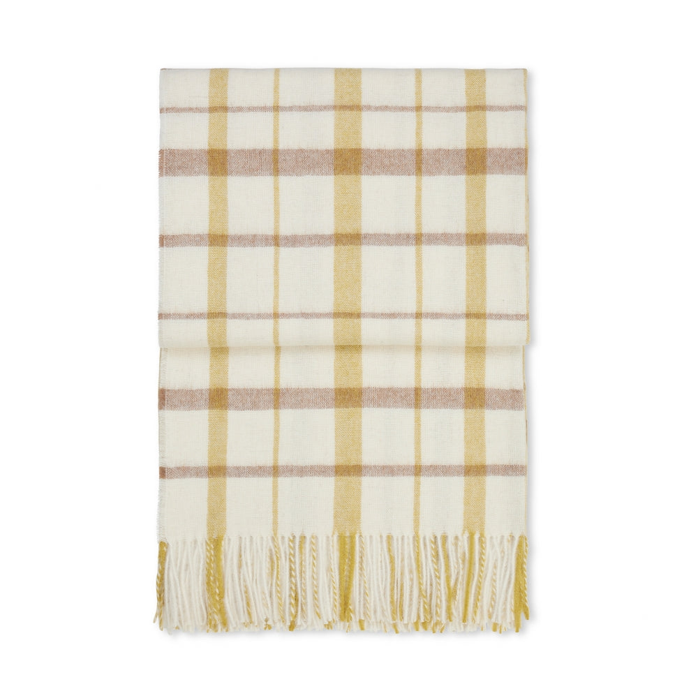 Elvang Denmark Tweed Throw In Light Yellow In 50% Alpaca & 40% Sheep Wool 130x200cm