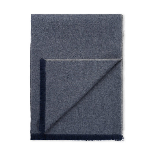 Elvang Denmark Skyfall Throw In Dark Blue In 100% Baby Alpaca Wool 130x190cm