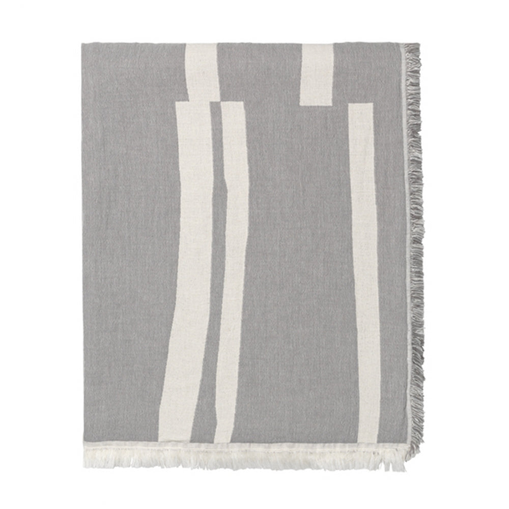 Elvang Denmark Lyme Grass Throw In Grey In 100% Organic Cotton 130x180cm