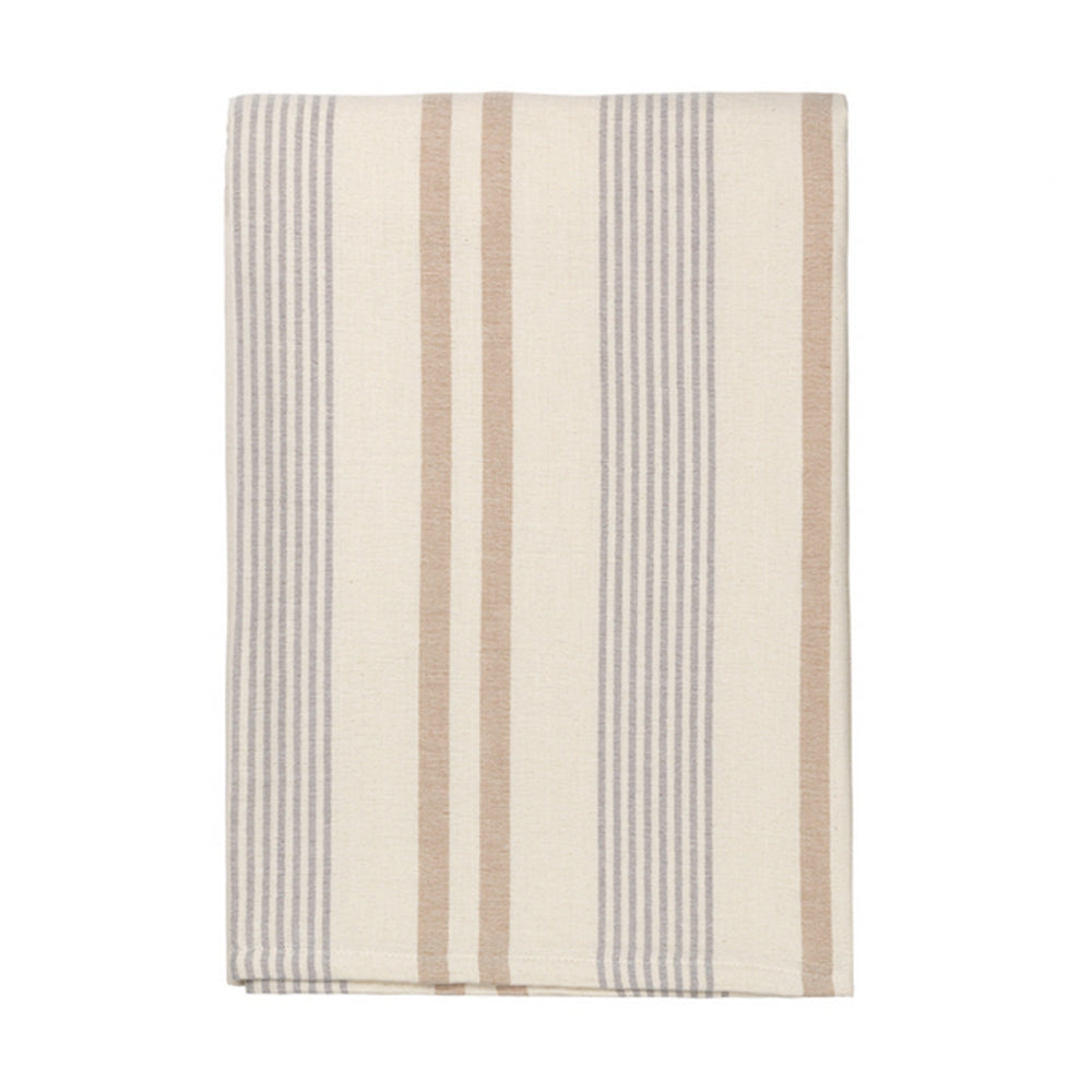 Elvang Denmark Iris Throw In Beige/Grey In 100% Organic Cotton 130x215cm