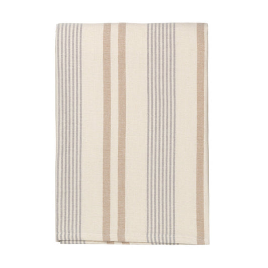 Elvang Denmark Iris Throw In Beige/Grey In 100% Organic Cotton 130x215cm