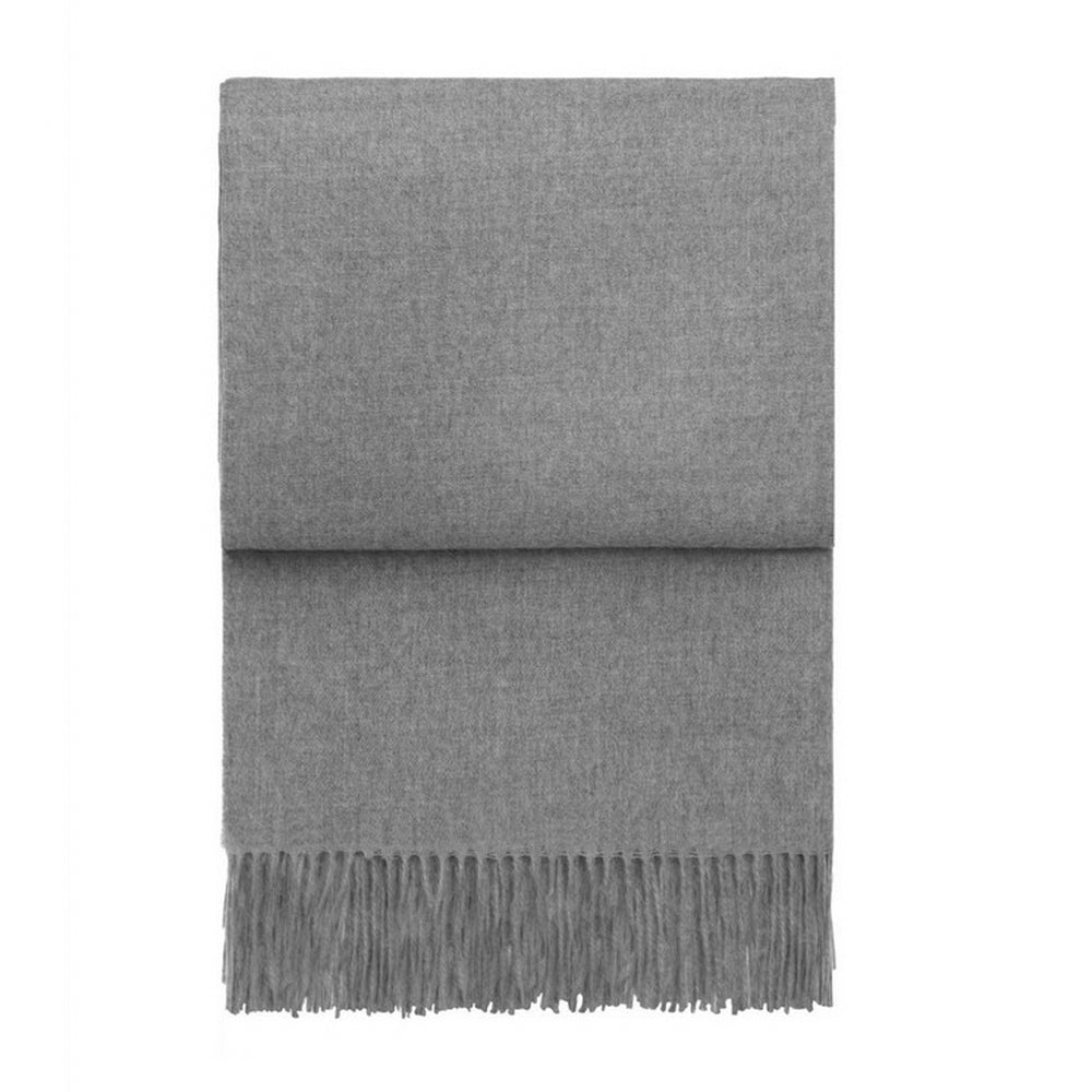 Elvang Denmark Luxury Throw In Light Grey In 100% Baby Alpaca Wool 130x200cm