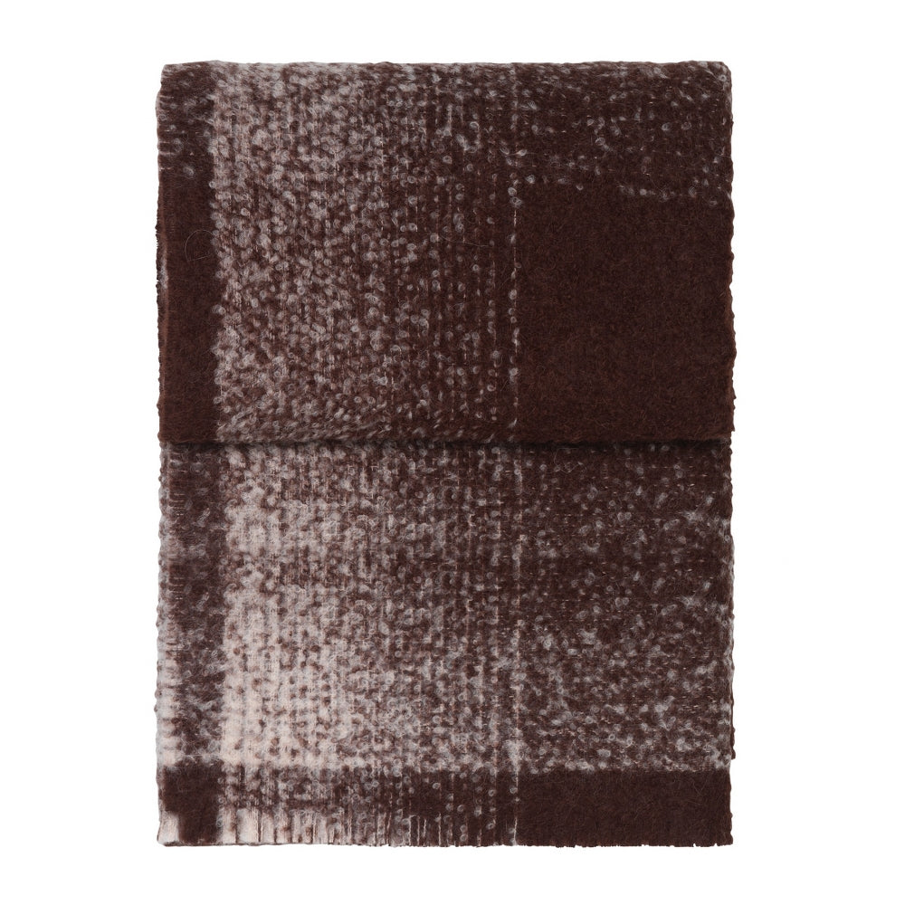 Elvang Denmark Vulcanic Throw In Chocolate/White In 89% Superfine Alpaca Wool 130x190cm