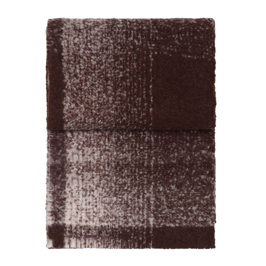 Elvang Denmark Vulcanic Throw In Chocolate/White In 89% Superfine Alpaca Wool 130x190cm