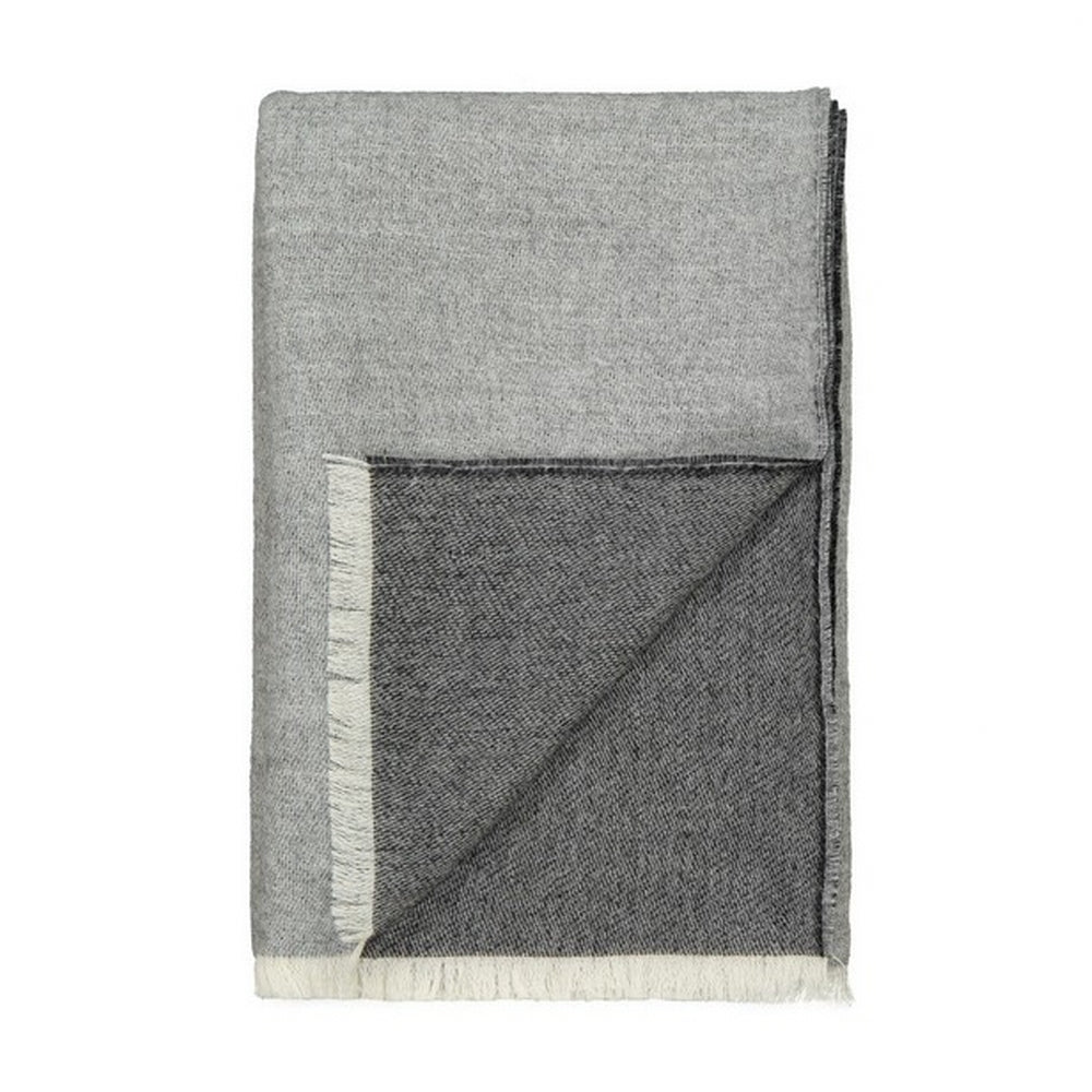 Elvang Denmark Venice Throw In White/Grey In 74% Superfine Alpaca Wool & 26% Sheep Wool 130x190cm