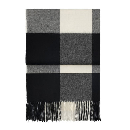 Elvang Denmark Whisper Throw In Black/Cream In 100% Baby Alpaca Wool 130x200cm