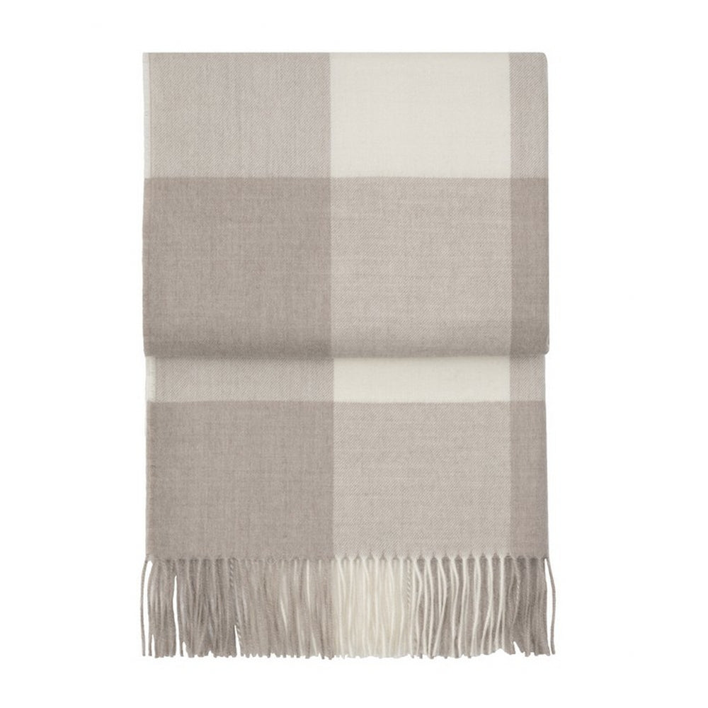 Elvang Denmark Whisper Throw In Beige/White In 100% Baby Alpaca Wool 130x200cm