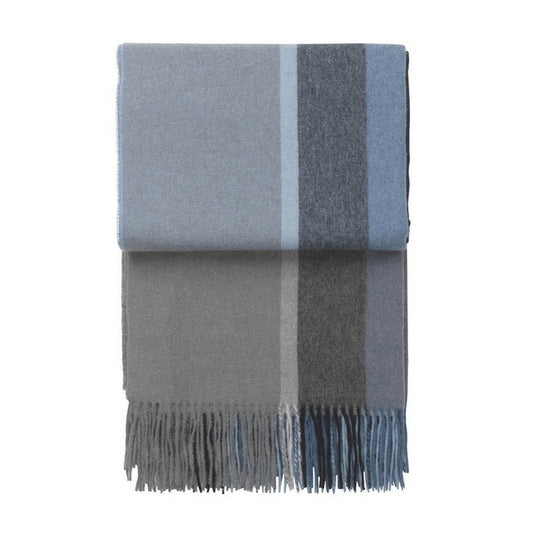 Elvang Denmark Manhattan Throw In Steel Blue/Dusty Ocean In 50% Alpaca & 40% Sheep Wool 130x200cm