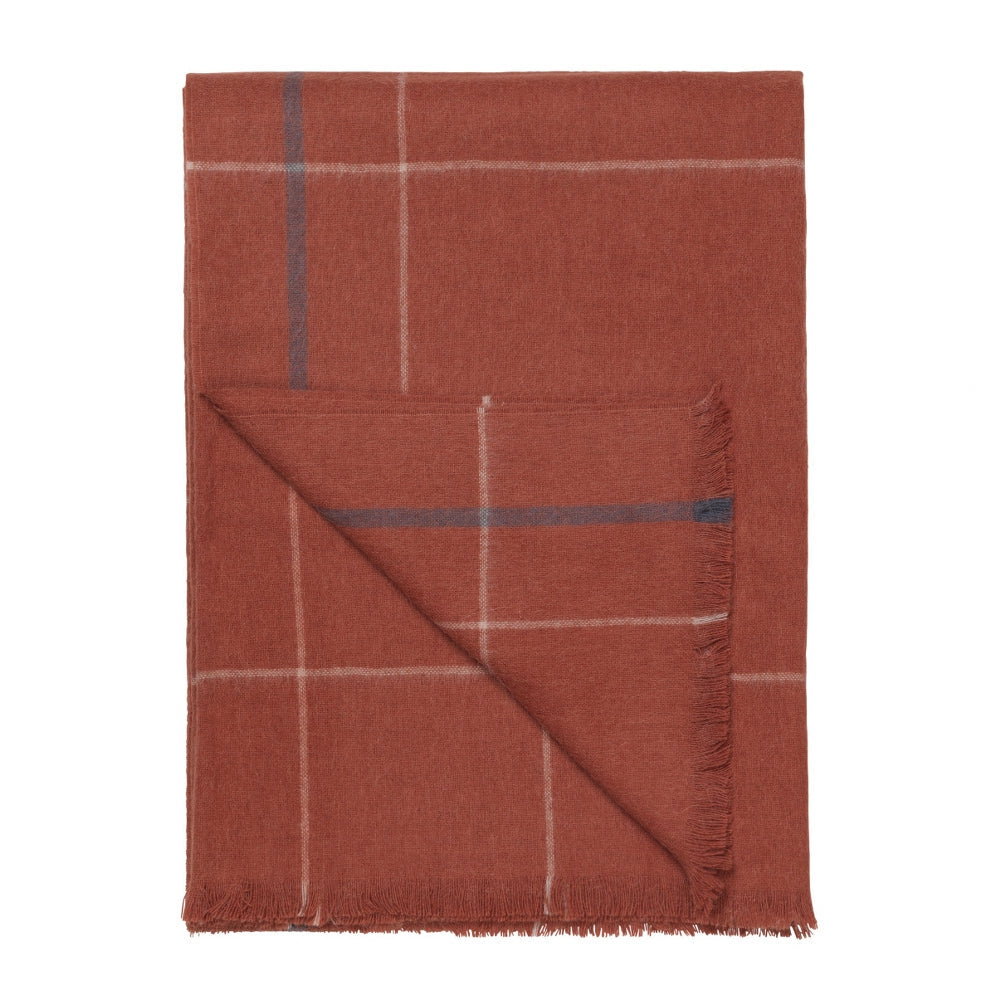 Elvang Denmark Square Throw In Rusty Red In 50% Alpaca & 40% Sheep Wool 130x190cm