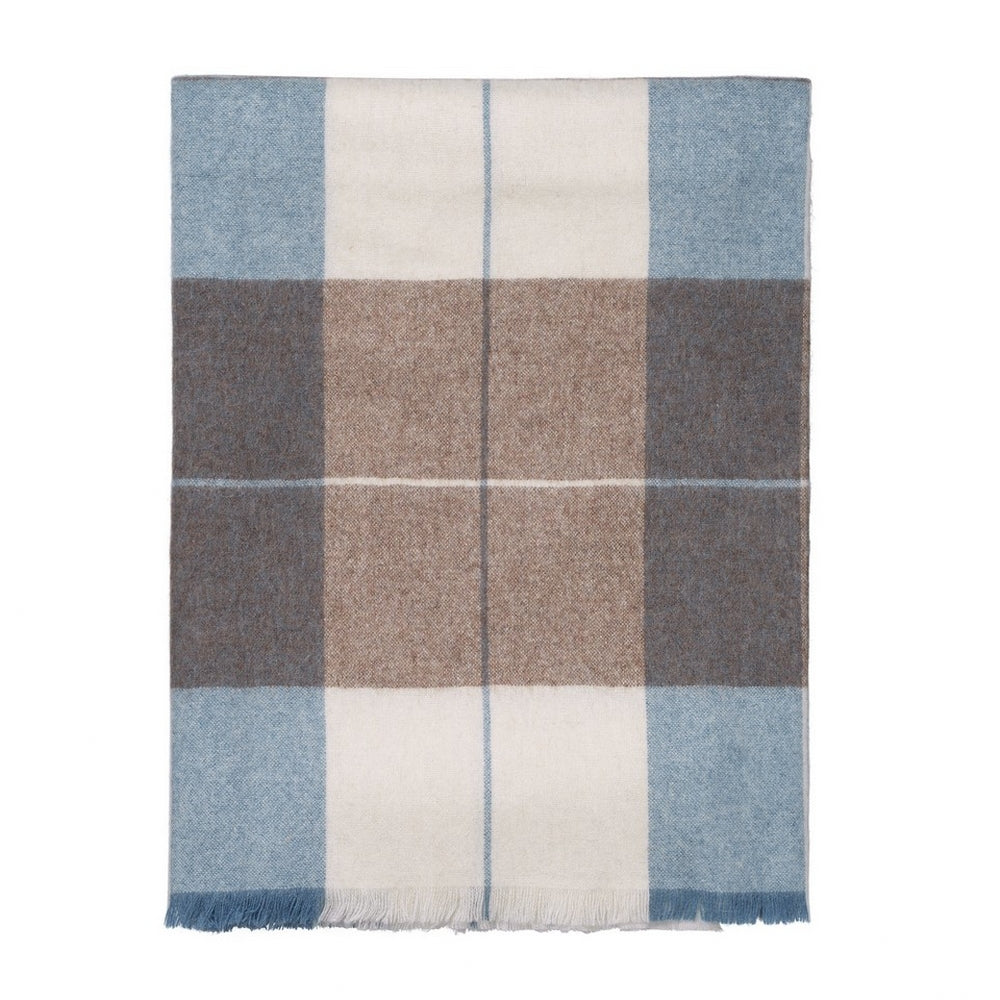 Elvang Denmark Scotch Throw In Blue In 50% Alpaca & 40% Sheep Wool 130x190cm