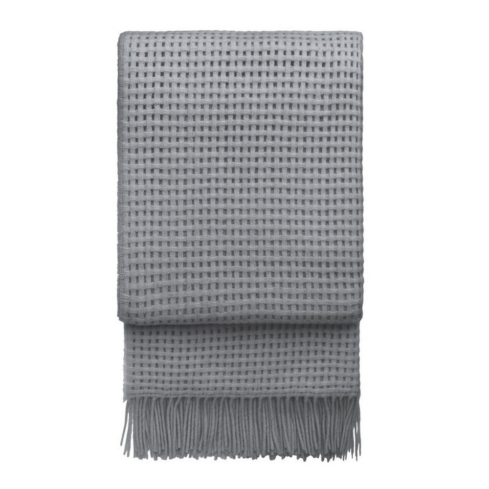 Elvang Denmark Basket Throw In Light Grey In 35% Baby Alpaca & 35% Sheep Wool 130x200cm