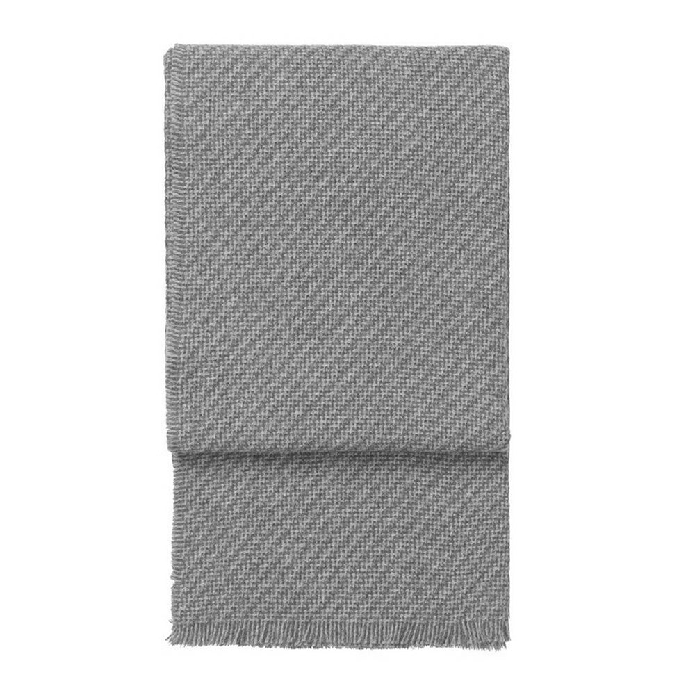 Elvang Denmark Diagonal Throw In Light Grey/Grey In 50% Alpaca & 40% Sheep Wool 130x190cm