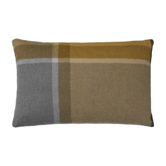 Elvang Denmark Manhattan Cushion Cover 40x60cm In Yellow Ocher/Smoked Glass In 50% Alpaca & 40% Sheep Wool