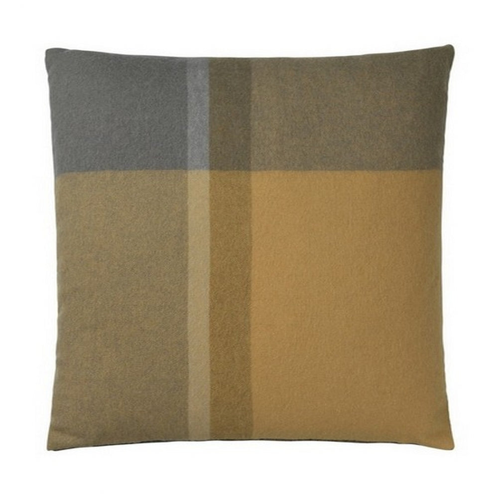 Elvang Denmark Manhattan Cushion Cover 50x50cm In Yellow Ocher/Smoked Glass In 50% Alpaca & 40% Sheep Wool