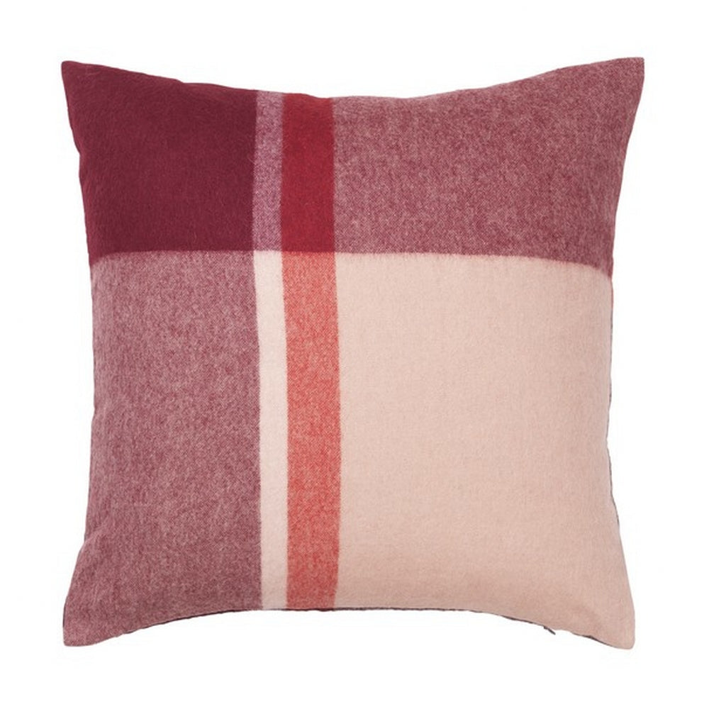 Elvang Denmark Manhattan Cushion Cover 50x50cm In Bordeaux/Red In 50% Alpaca & 40% Sheep Wool