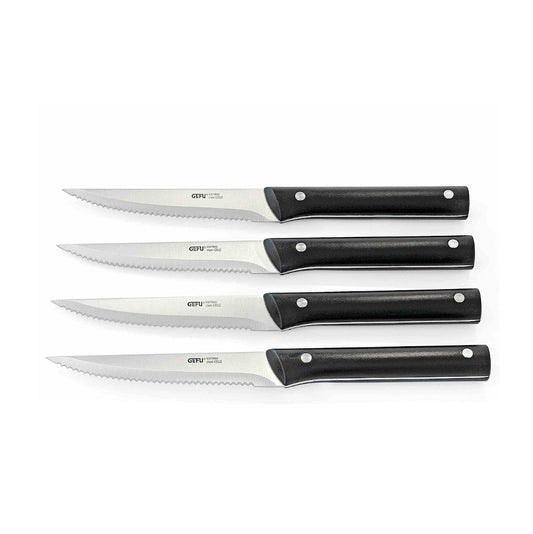 Gefu Barbecue Steak Knives For The BBQ With Serrated Blade Set Of 4 Pcs
