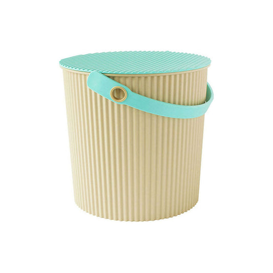 Hachiman Omnioutil Storage Bucket & Lid Small Beige Mint Green