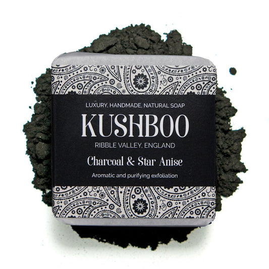 Kushboo Soap Bar For Hand, Face & Body 100% Handmade & Natural Made From Pure Charcoal & Star Anise