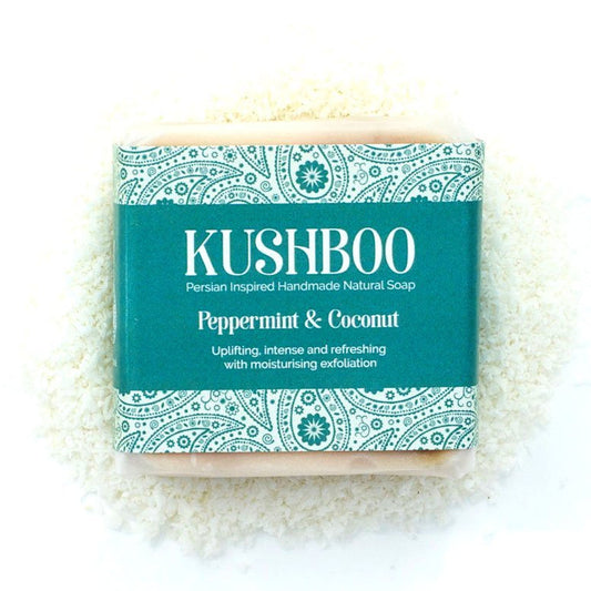 Kushboo Soap Bar For Hand, Face & Body 100% Handmade & Natural Made From Pure Peppermint & Coconut