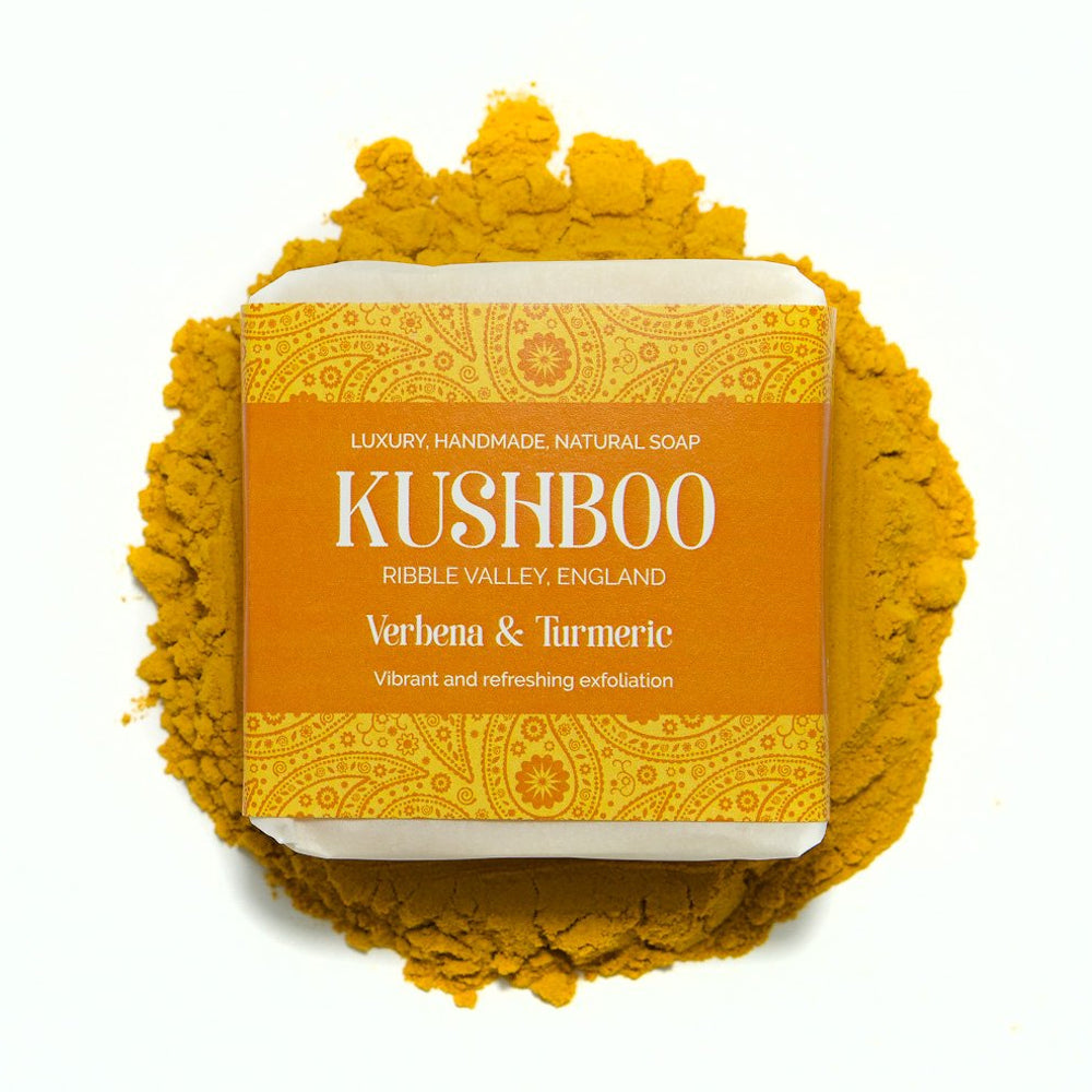 Kushboo Soap Bar For Hand, Face & Body 100% Handmade & Natural Made From Pure Verbena & Turmeric