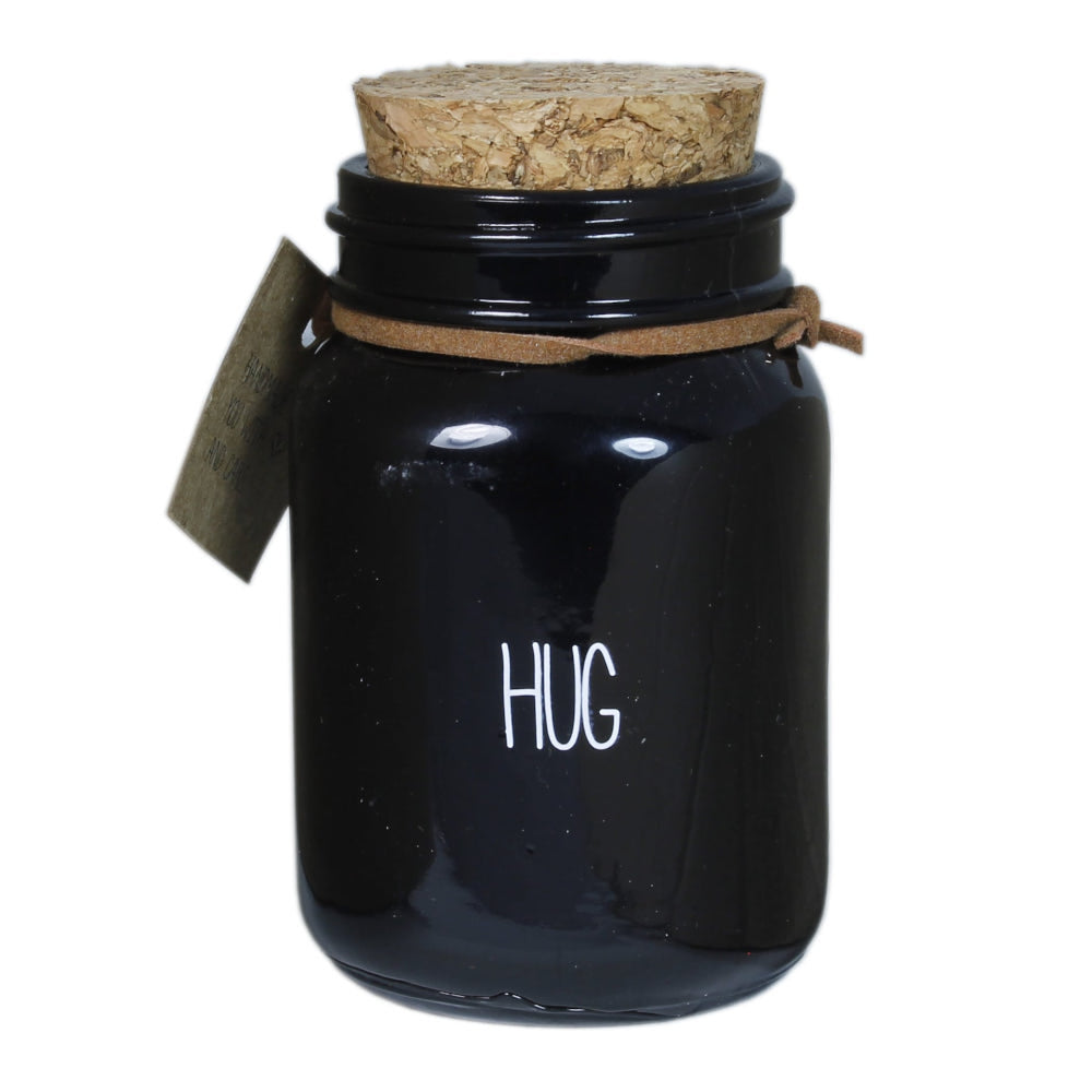 My Flame Scented Soy Candle In Glass Jar Warm Cashmere Fragrance 'Hug' In Black