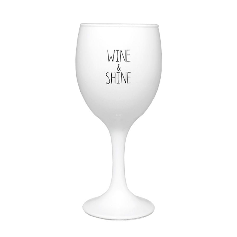 My Flame Scented Soy Candle In Wine Glass Fresh Cotton Fragrance 'Wine & Shine' In White