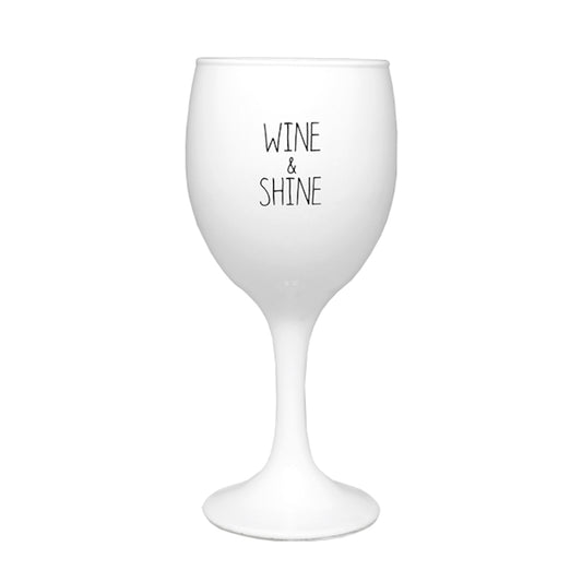 My Flame Scented Soy Candle In Wine Glass Fresh Cotton Fragrance 'Wine & Shine' In White