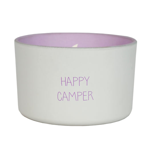 My Flame Outdoor Scented Soy Candle Bella Citronella Fragrance 'Happy Camper' In Grey