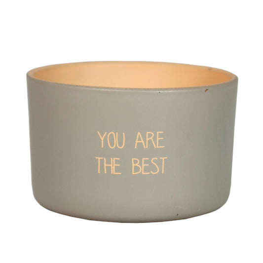 My Flame Outdoor Scented Soy Candle Bella Citronella Fragrance 'You Are The Best' In Sand