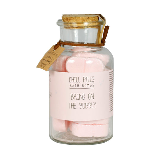 My Flame Bath Bombs In A Glass Jar Green Tea Time Fragrance 'Bring On The Bubbly' In Pink