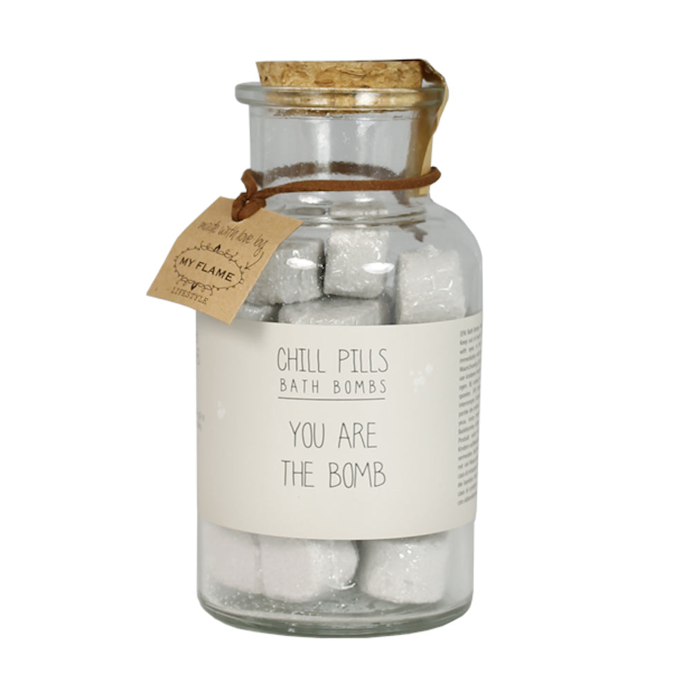 My Flame Bath Bombs In A Glass Jar Figs Delight Fragrance 'You Are The Bomb' In Sand