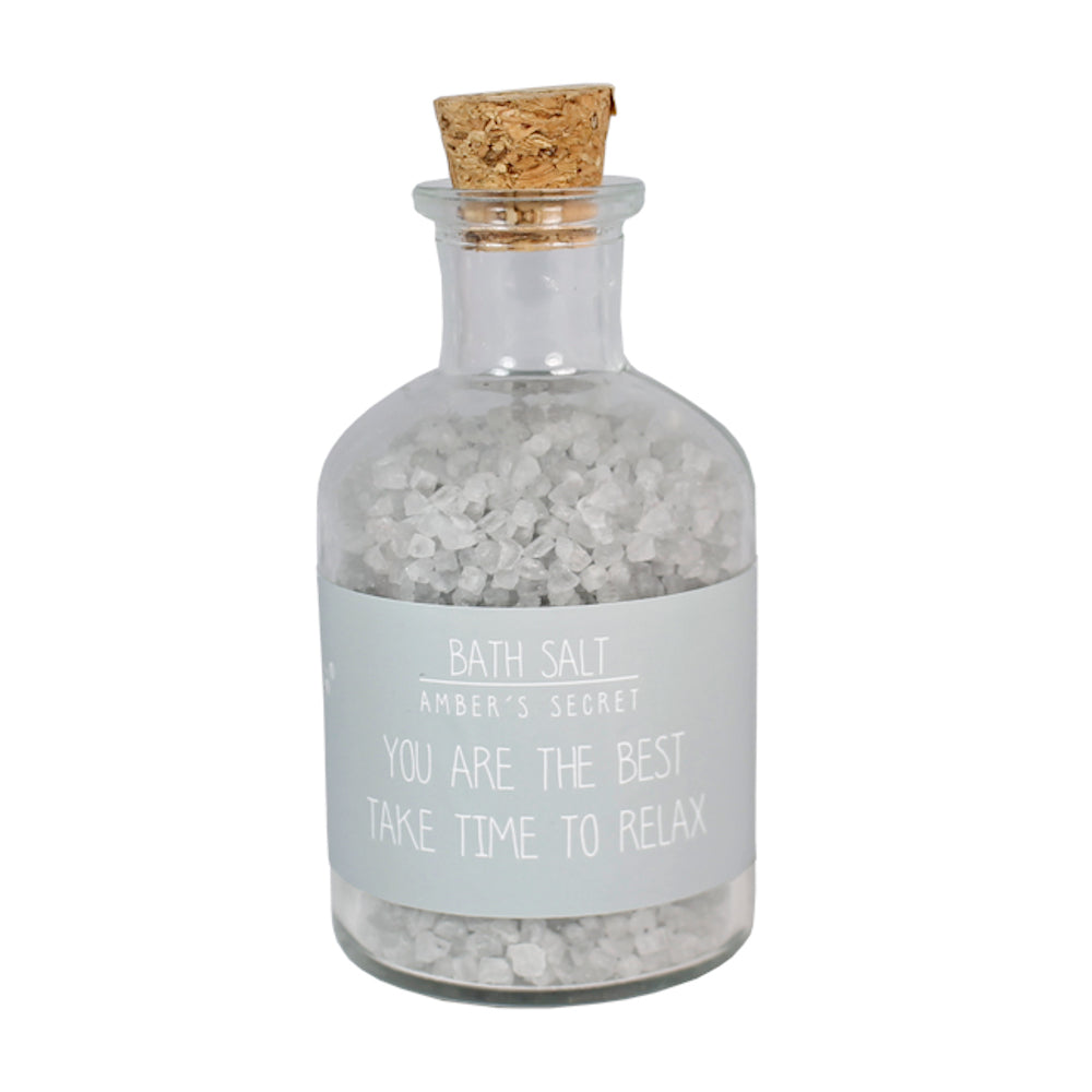 My Flame Bath Salt In A Glass Jar Ambers Secret Fragrance 'You Are The Best, Take Time To Relax' In Light Grey