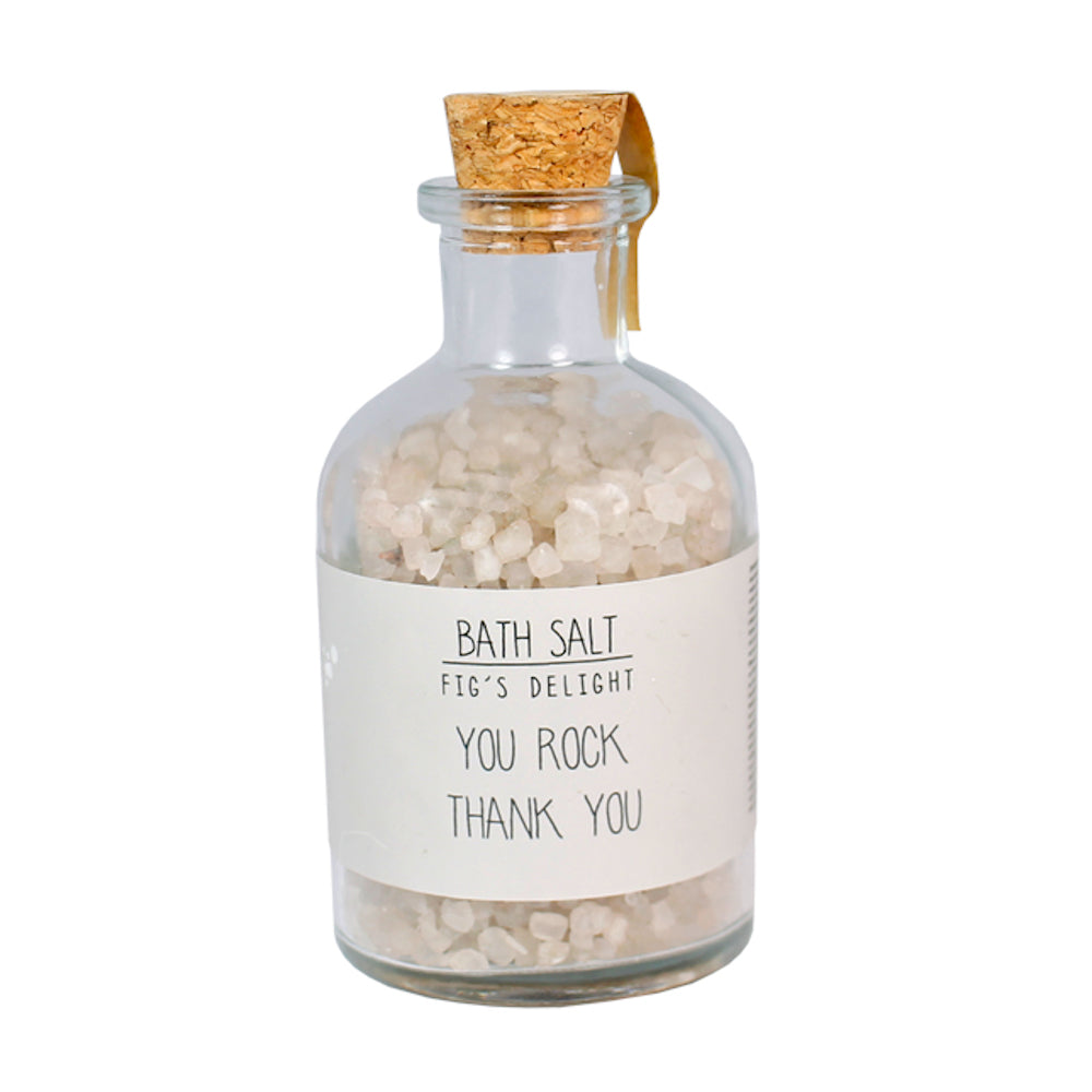 My Flame Bath Salt In A Glass Jar Figs Delight Fragrance 'You Rock, Thank You' In Sand