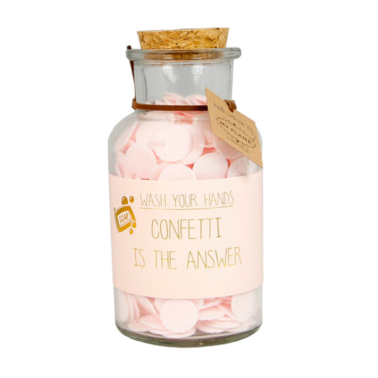 My Flame Hand Soap Confetti In A Glass Jar Green Tea Time Fragrance 'Confetti Is The Answer' In Pink