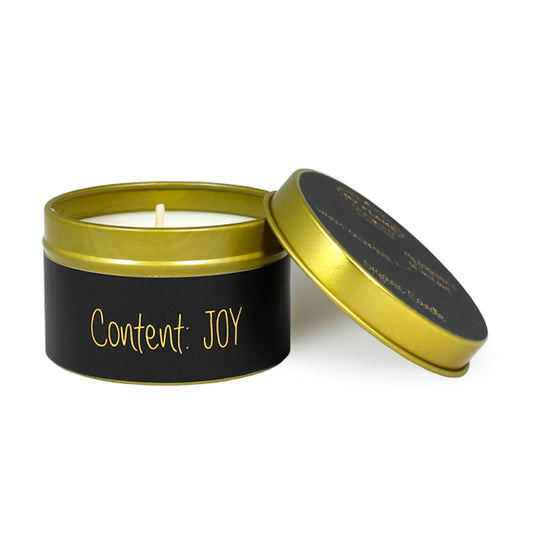 My Flame Scented Soy Candle In Gold Tin Warm Cashmere Fragrance 'Joy' In Black 